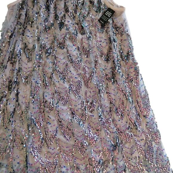 Torrid Mini Sequin Mesh Shift Dress Size 12 0 NWT Purple Party Shimmer New - Picture 4 of 11